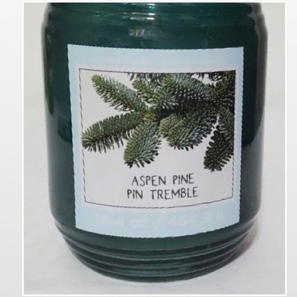 New Ashland Candle Jar Home Green Christmas Pine Scent Wax Glass Holiday NWT - Picture 5 of 13